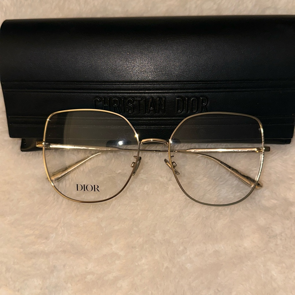 Dior Gold Wireframe Oversized Glasses